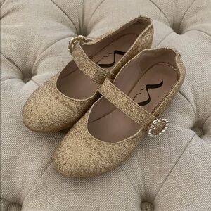 Nina Gold Glitter Kids Dress Shoes